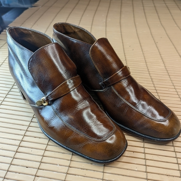 BALLY OF SWITZERLAND CONTINENTALS MEN'S BROWN LEATHER CHELSEA, Beatles Pull On L - Picture 1 of 10